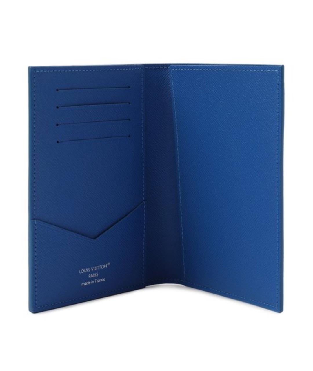 LOUIS VUITTON Темно-синий кожаный кошелек, фото 3