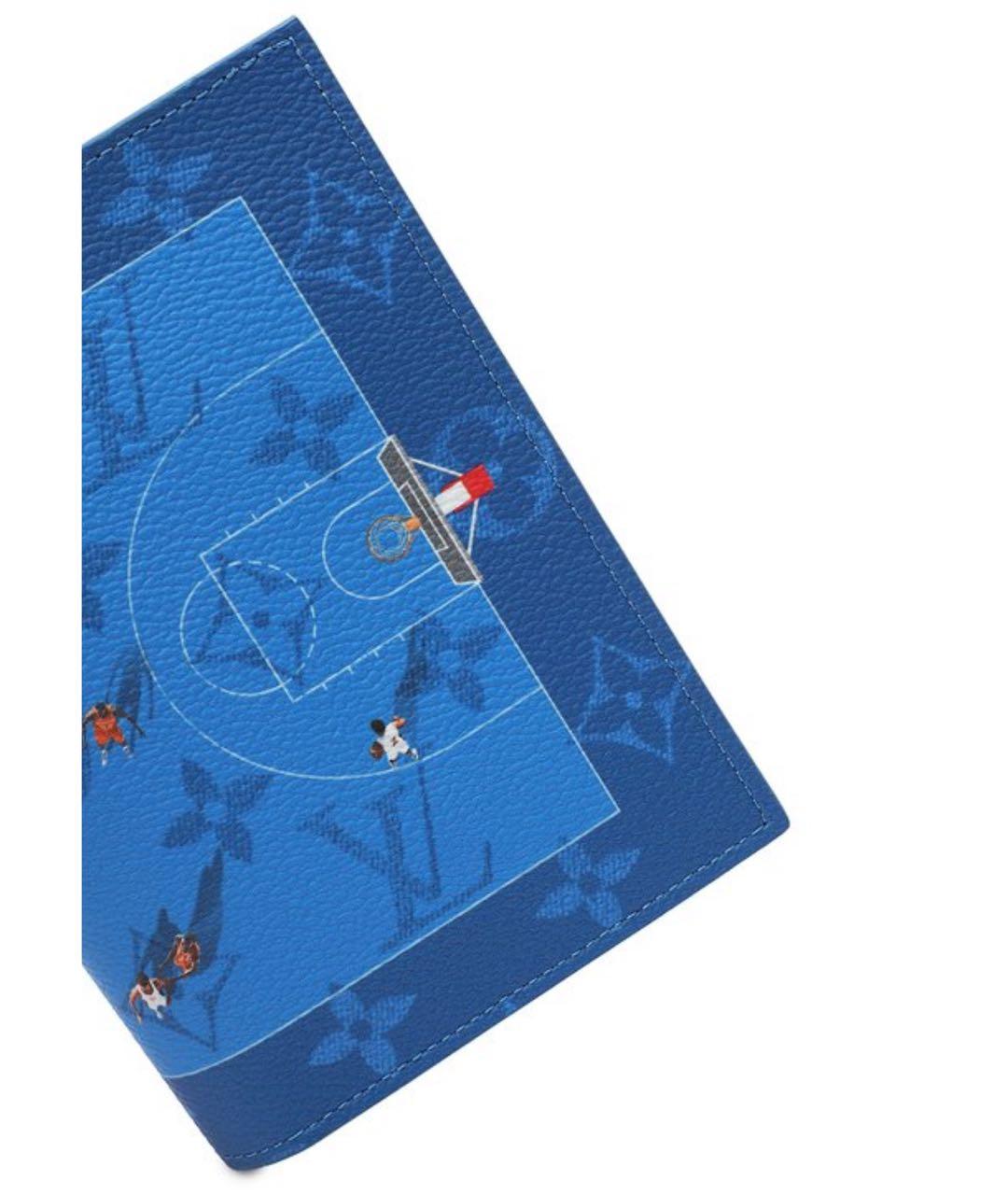 LOUIS VUITTON Темно-синий кожаный кошелек, фото 4