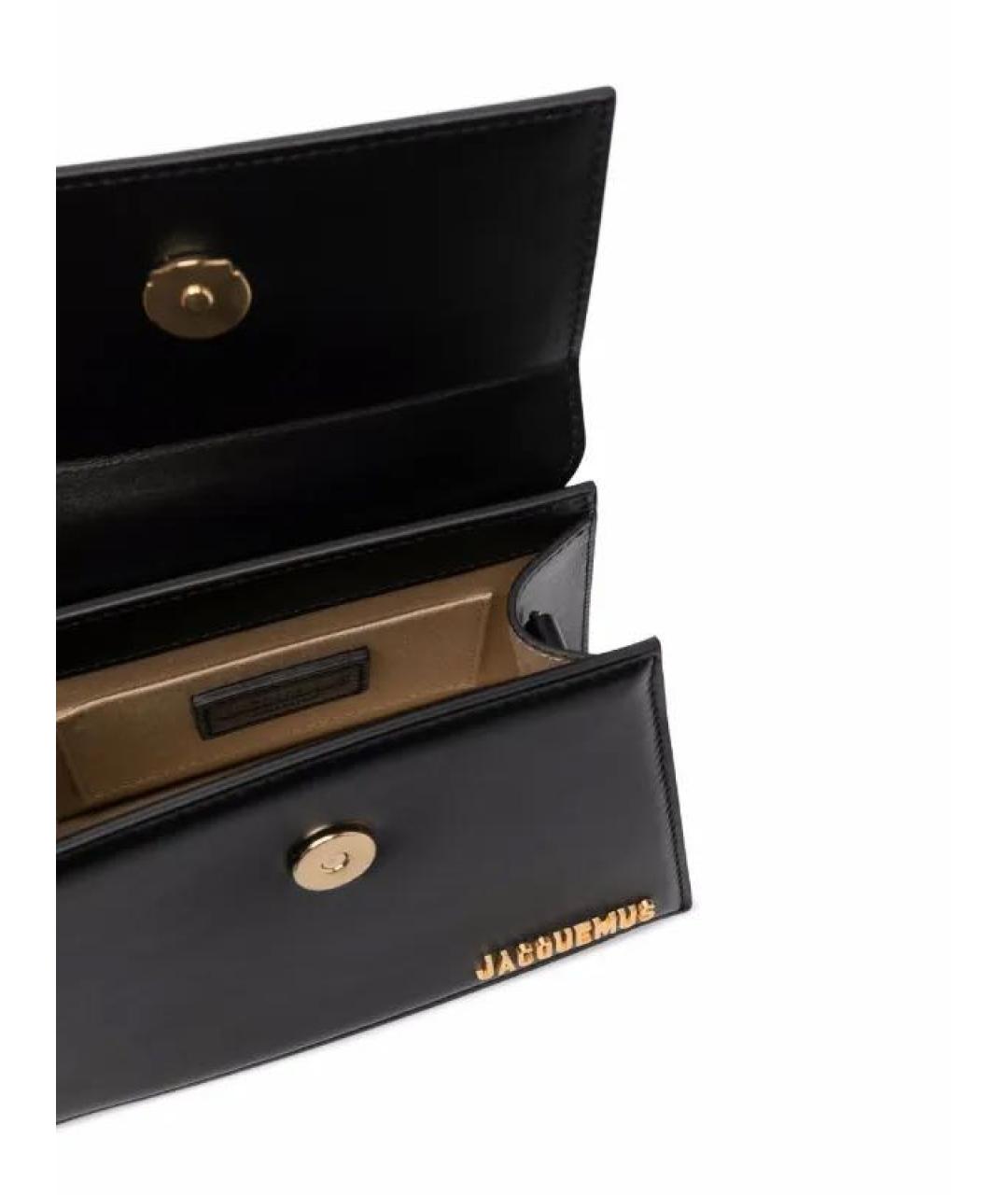 JACQUEMUS Черная кожаная сумка с короткими ручками, фото 3