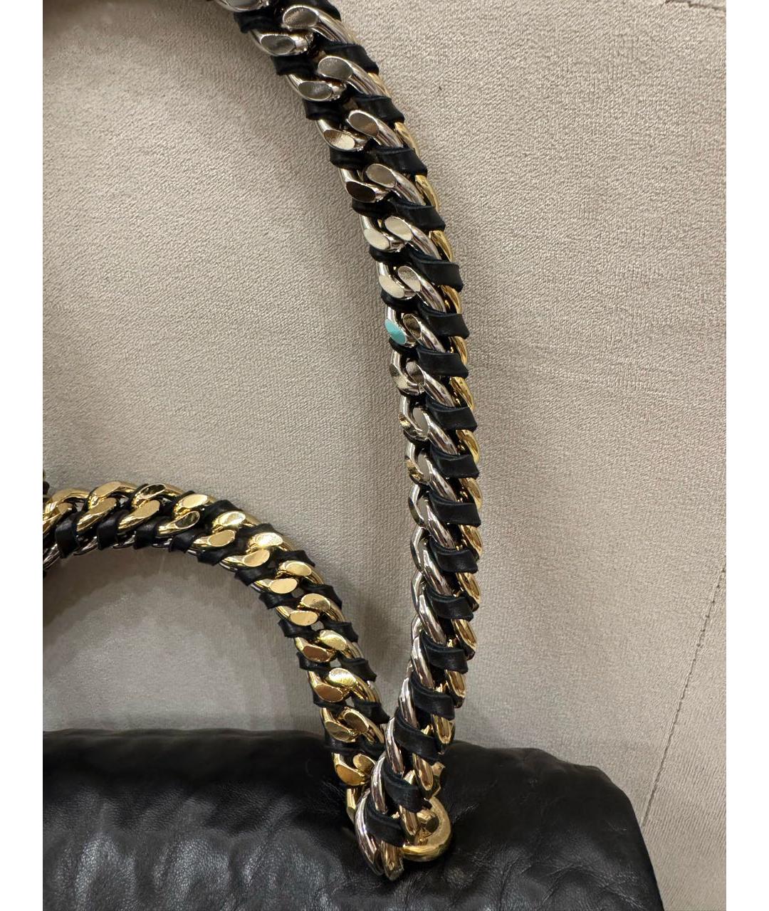 ERMANNO SCERVINO Черная кожаная сумка с короткими ручками, фото 2