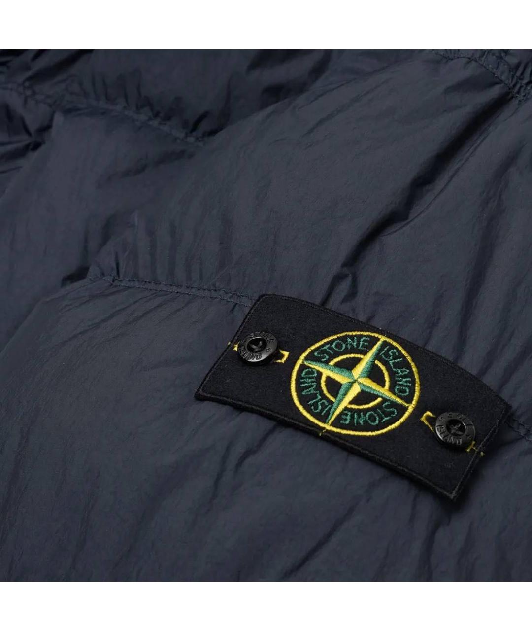 STONE ISLAND Темно-синий полиамидовый пуховик, фото 2