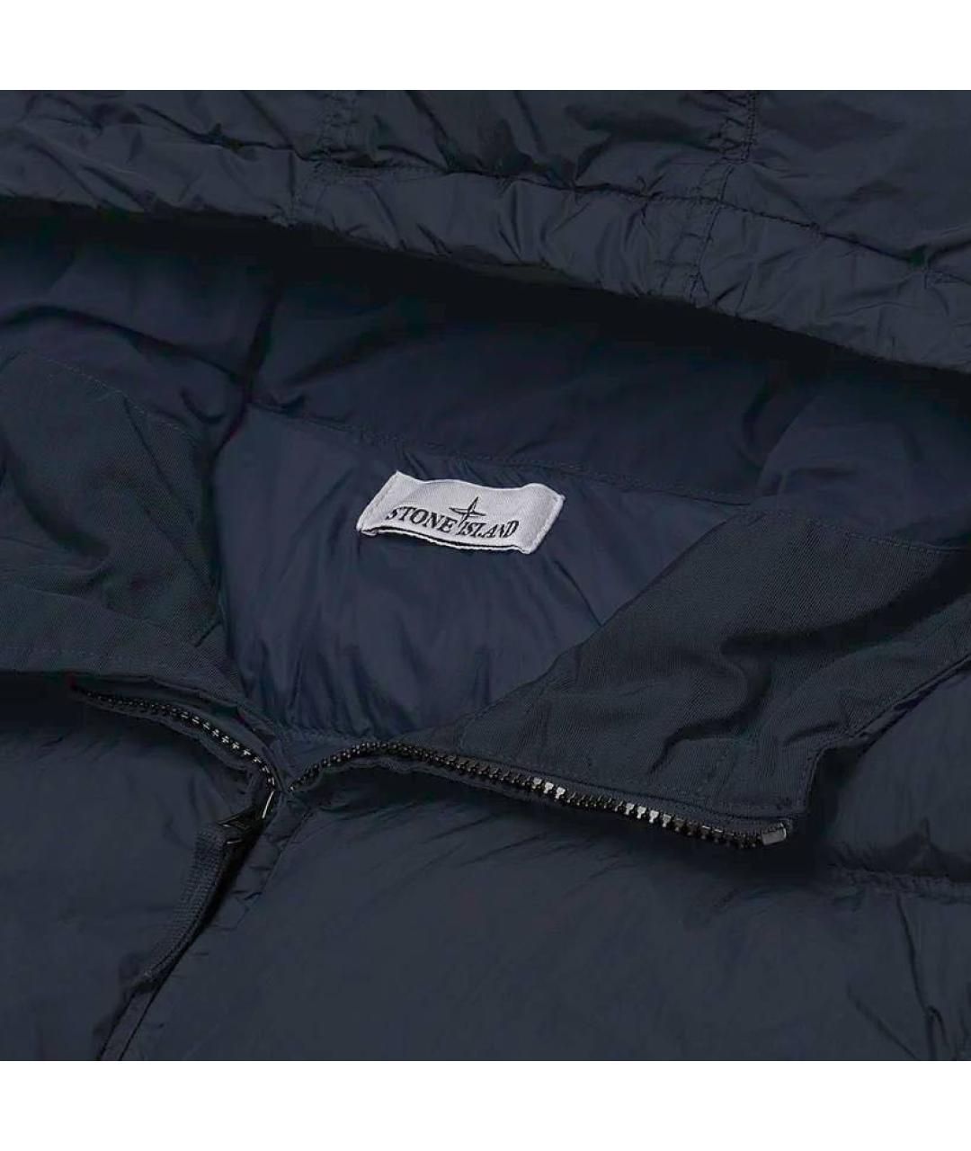 STONE ISLAND Темно-синий полиамидовый пуховик, фото 3