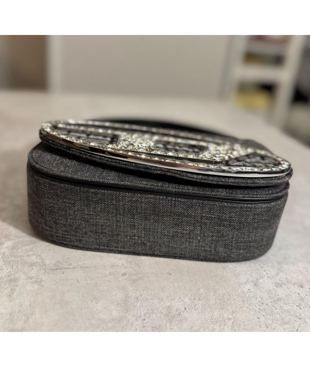 DIESEL Серая деним сумка с короткими ручками, фото 5