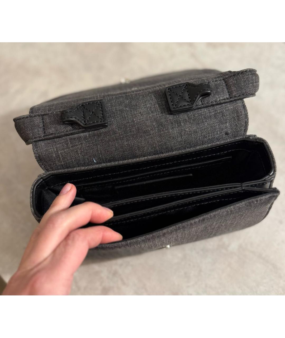 DIESEL Серая деним сумка с короткими ручками, фото 7