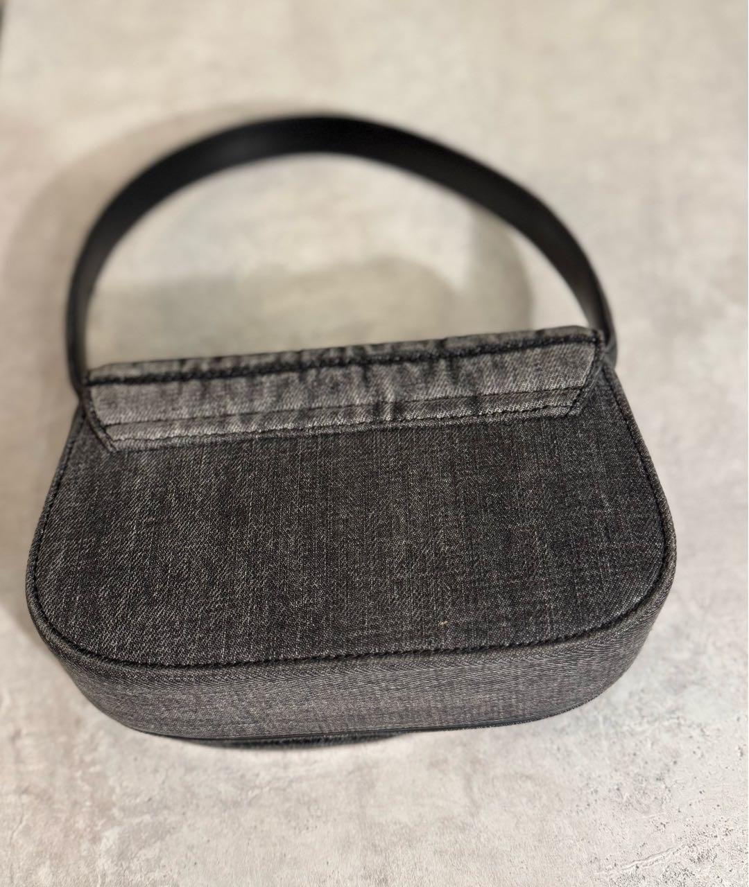 DIESEL Серая деним сумка с короткими ручками, фото 3