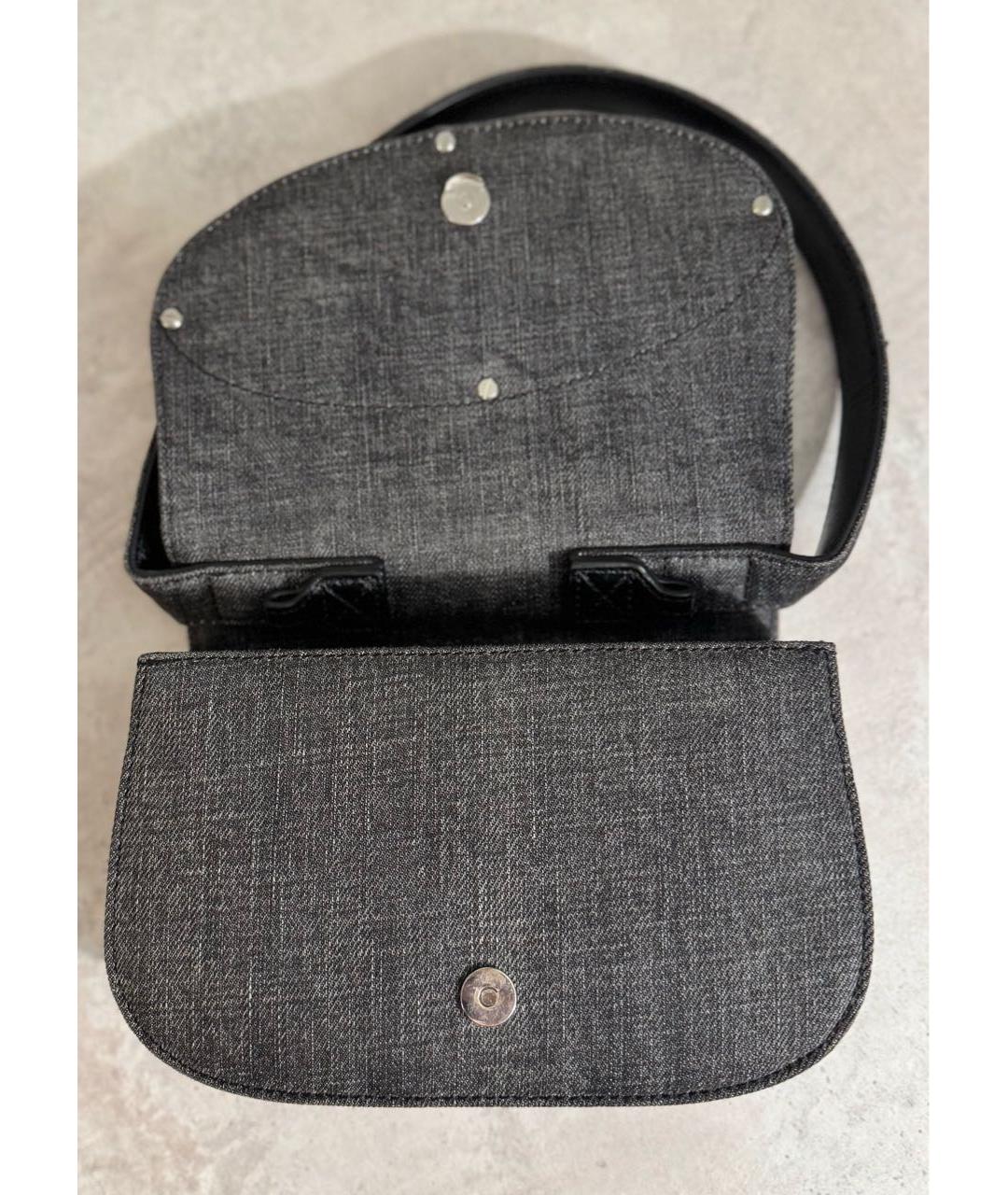 DIESEL Серая деним сумка с короткими ручками, фото 8
