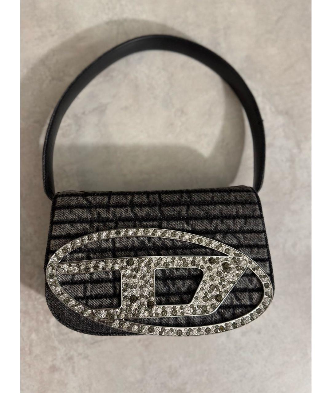 DIESEL Серая деним сумка с короткими ручками, фото 9