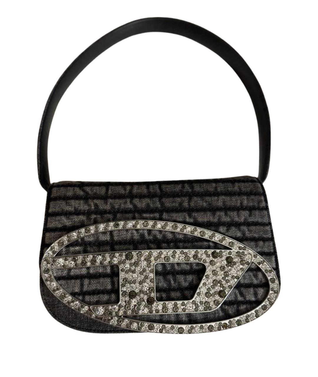 DIESEL Серая деним сумка с короткими ручками, фото 1