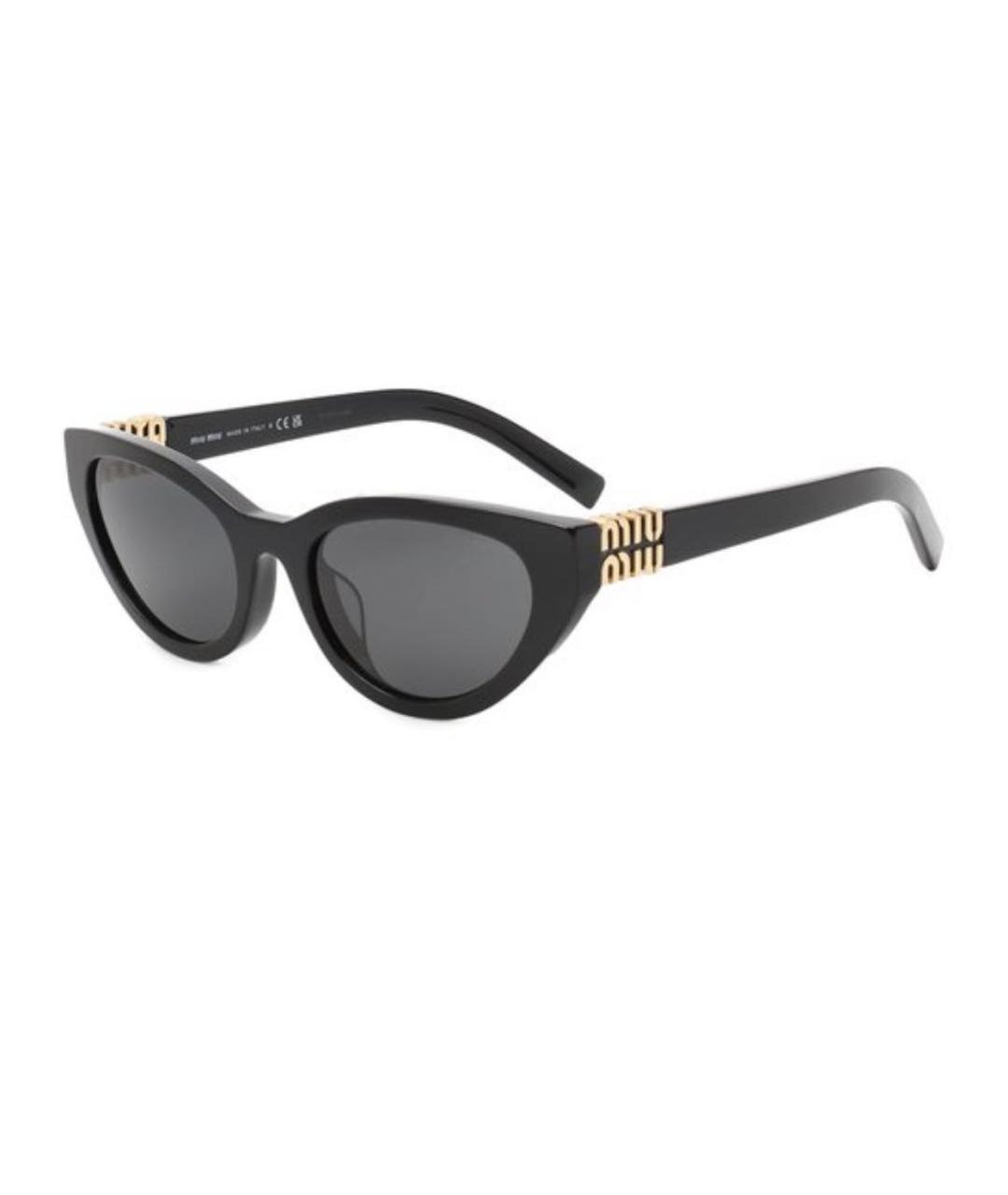 MIU MIU Черные пластиковые солнцезащитные очки, фото 1