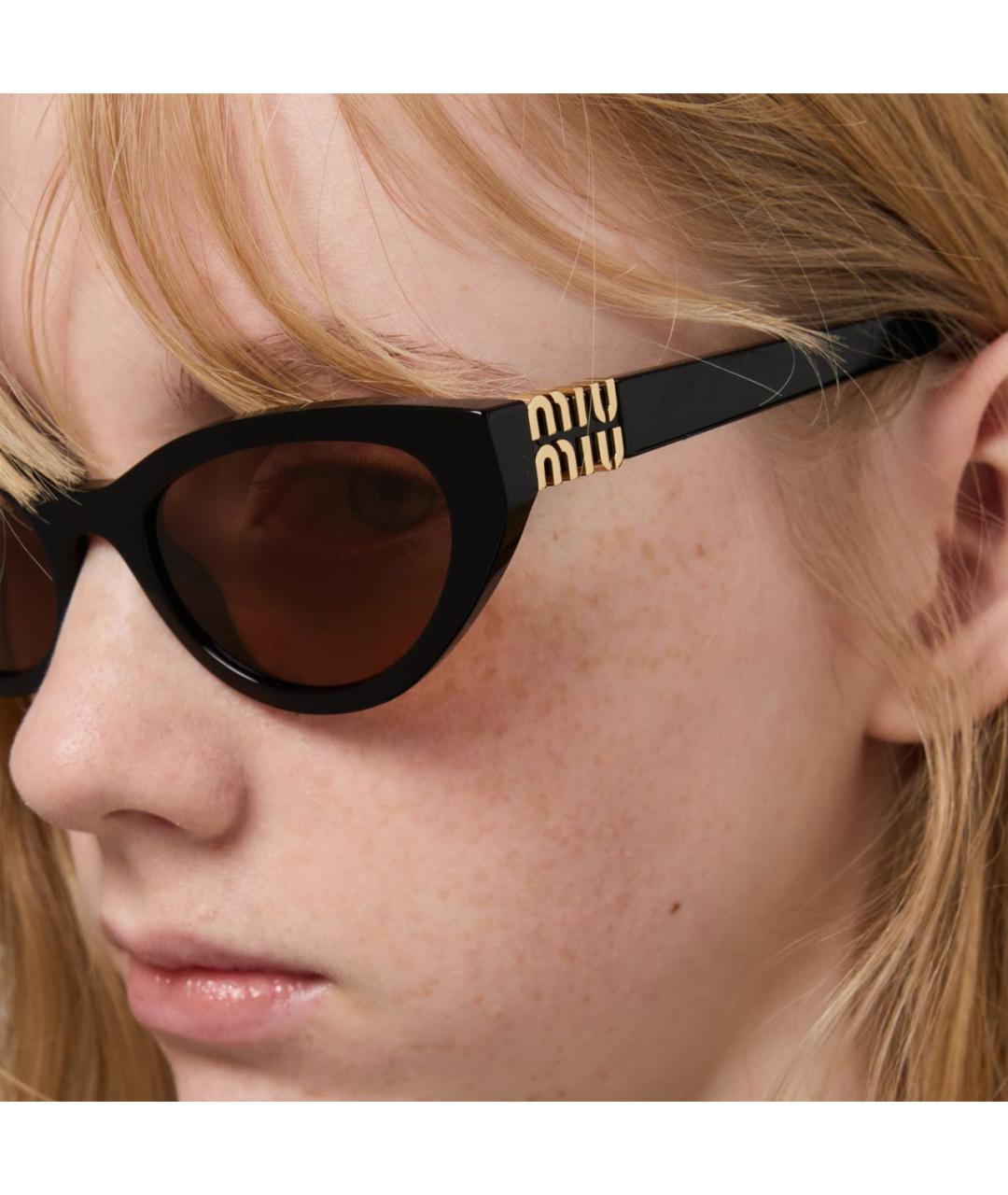 MIU MIU Черные пластиковые солнцезащитные очки, фото 5