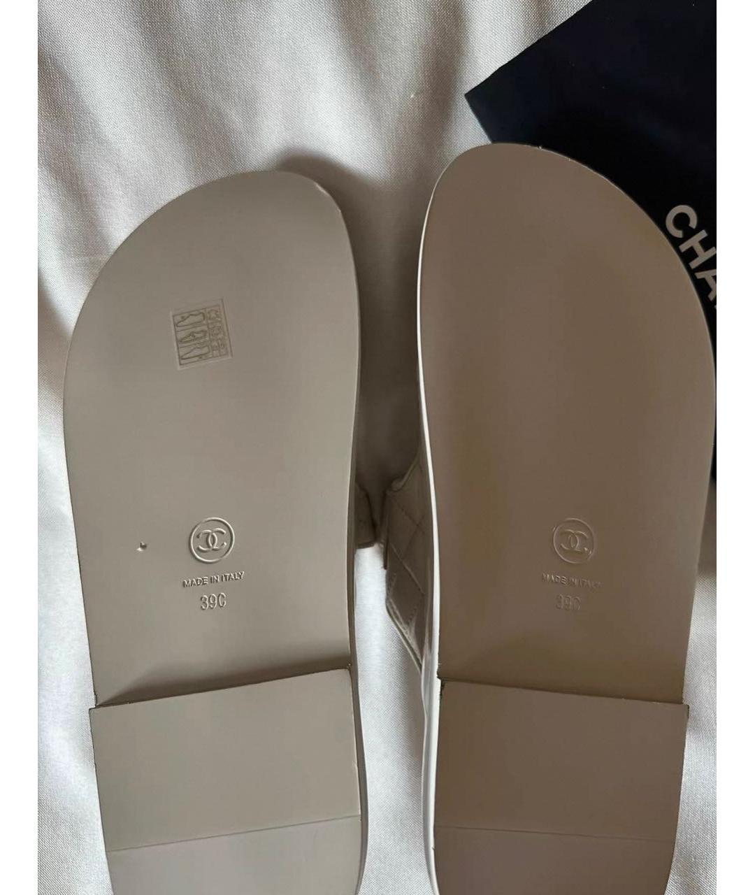 CHANEL Белые кожаные сандалии, фото 3