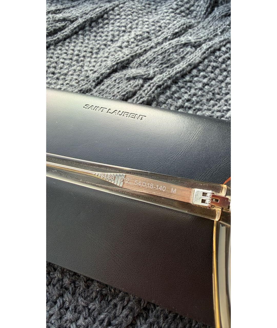 SAINT LAURENT Коричневые пластиковые солнцезащитные очки, фото 6