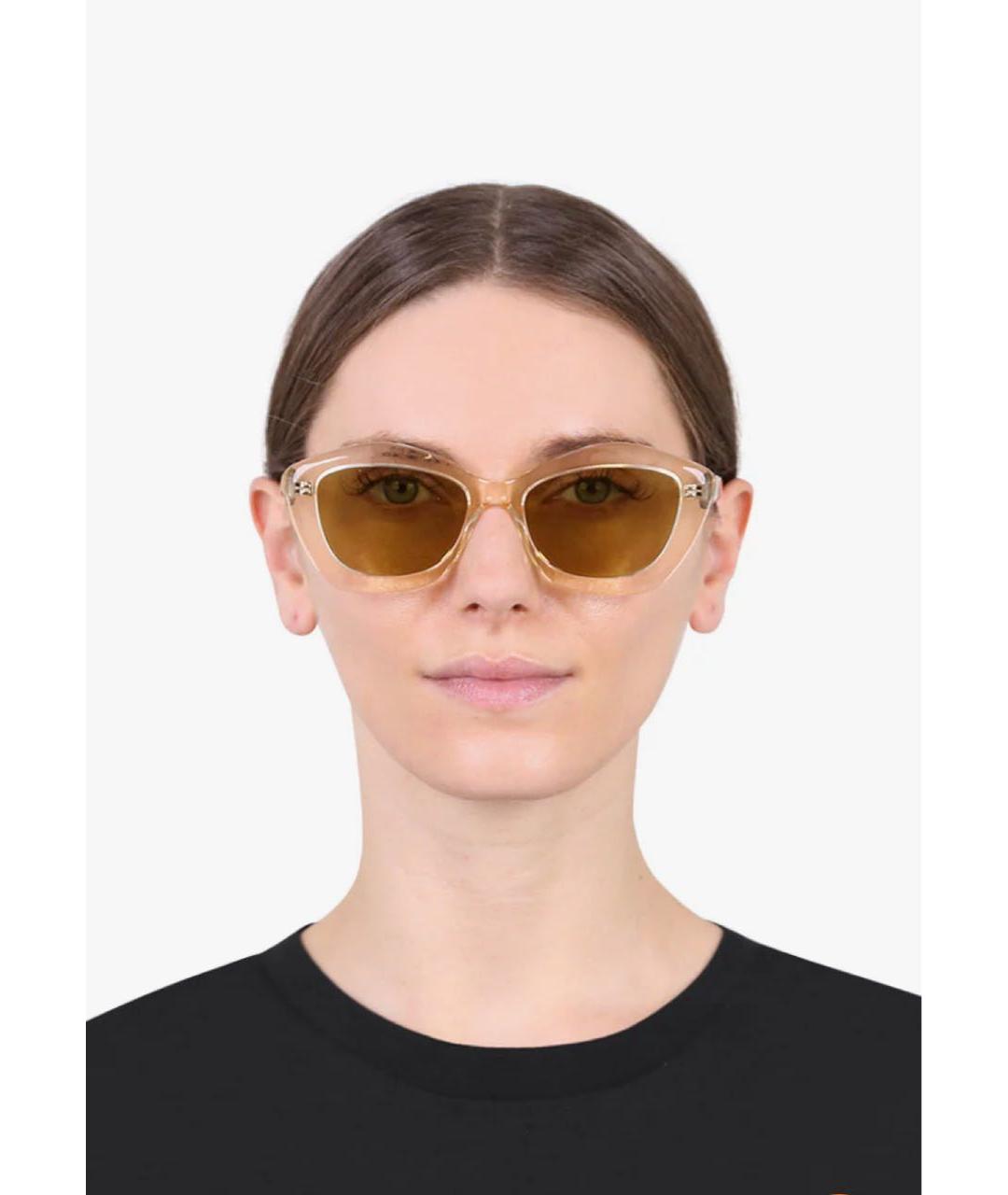 SAINT LAURENT Коричневые пластиковые солнцезащитные очки, фото 2