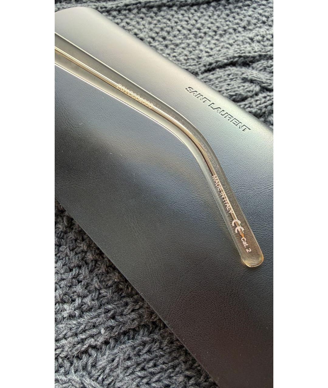 SAINT LAURENT Коричневые пластиковые солнцезащитные очки, фото 7