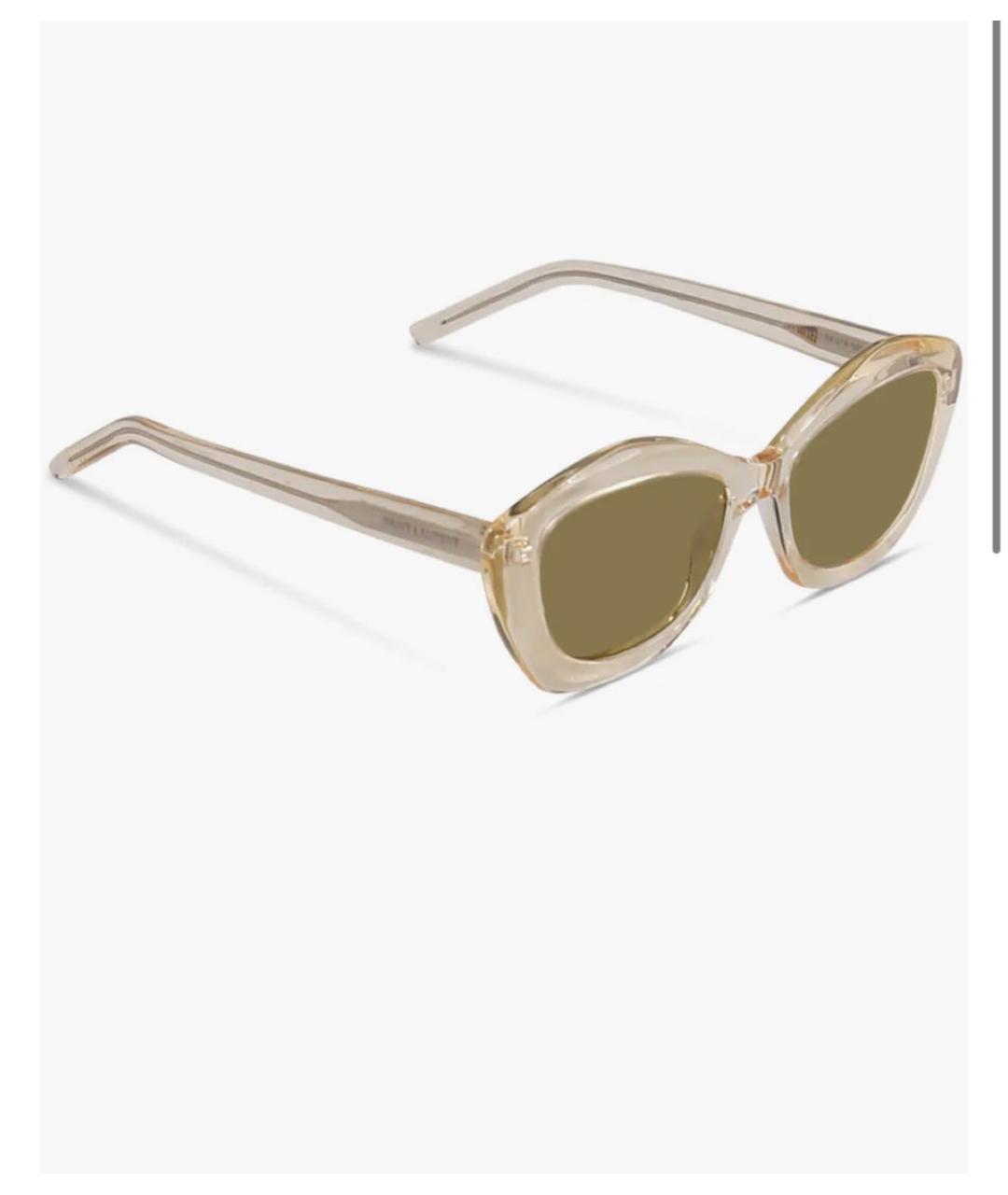 SAINT LAURENT Коричневые пластиковые солнцезащитные очки, фото 3