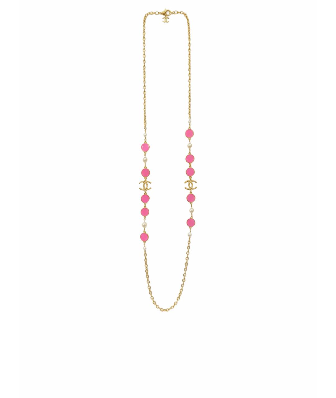 CHANEL Розовое металлическое колье, фото 1