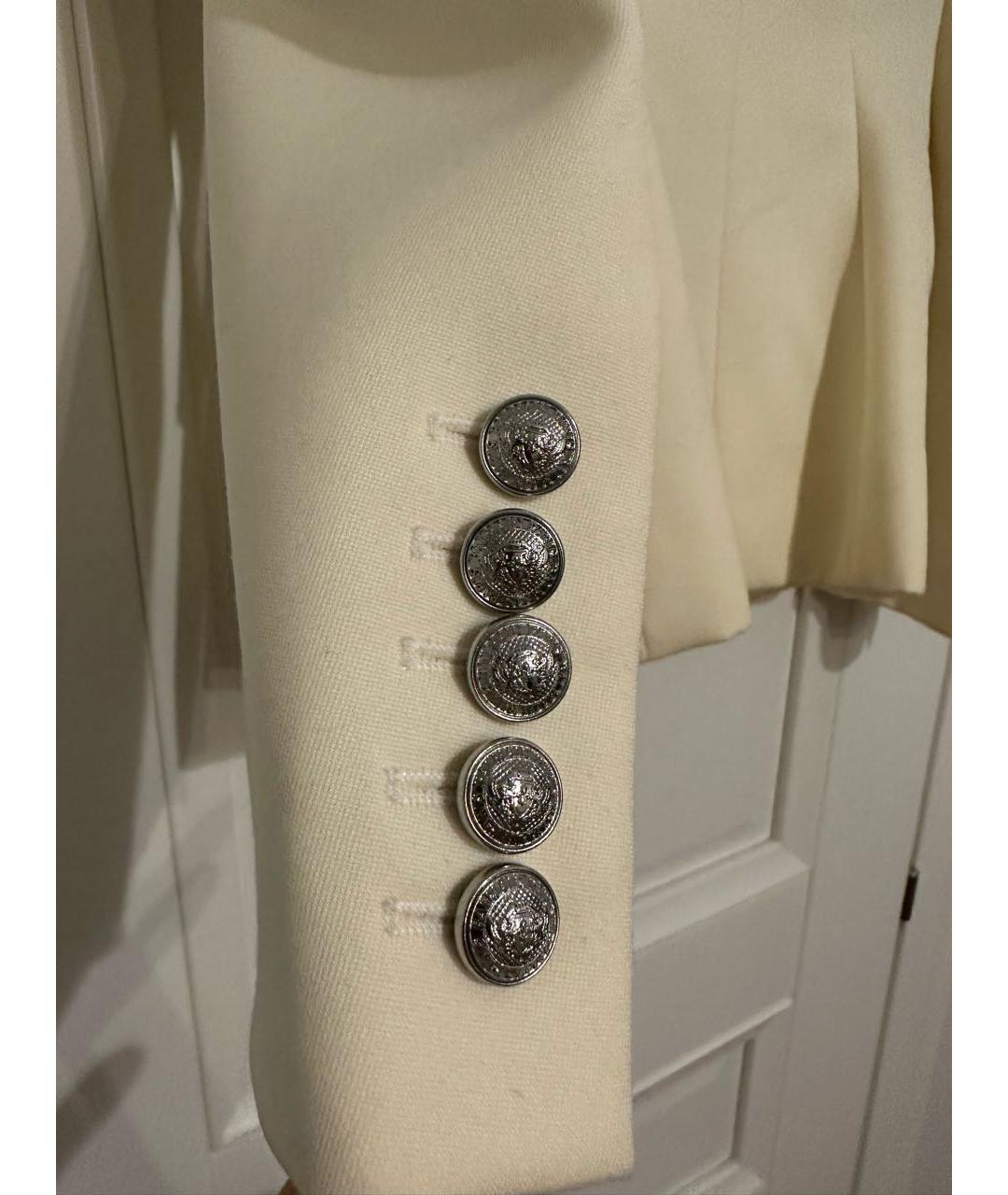 BALMAIN Белый шерстяной жакет/пиджак, фото 5
