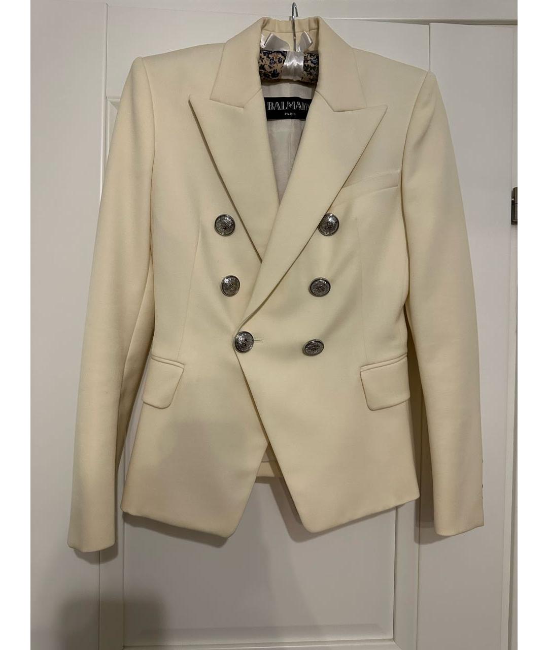 BALMAIN Белый шерстяной жакет/пиджак, фото 4