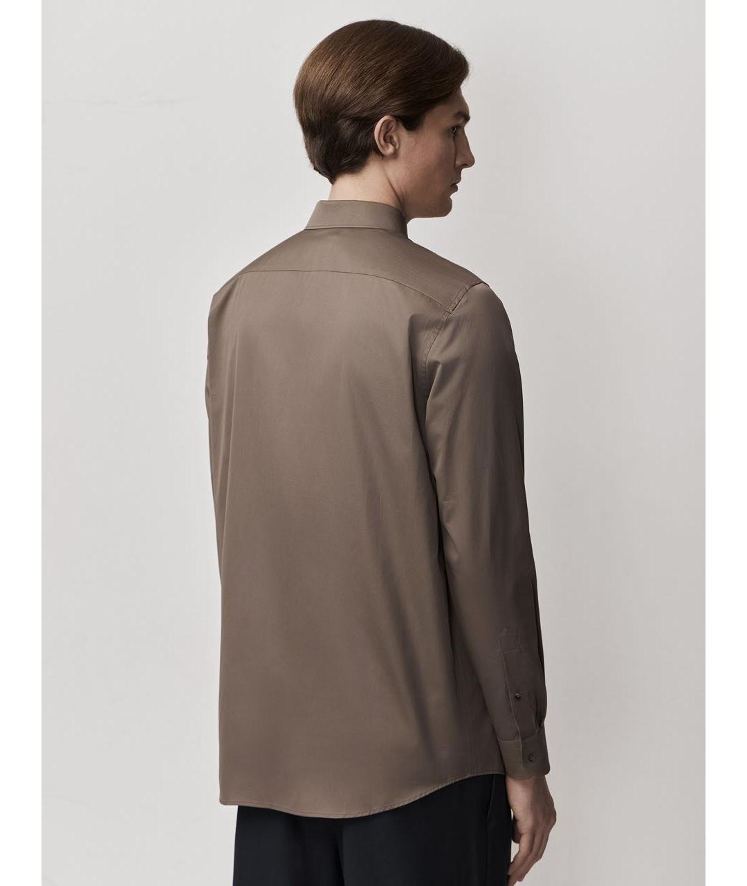 12 STOREEZ Коричневая хлопковая кэжуал рубашка, фото 3