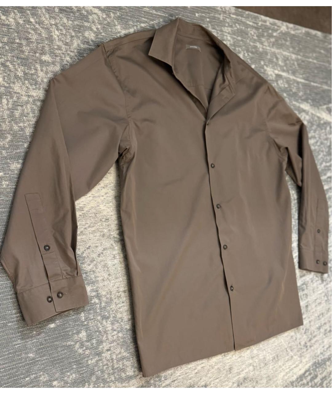 12 STOREEZ Коричневая хлопковая кэжуал рубашка, фото 6