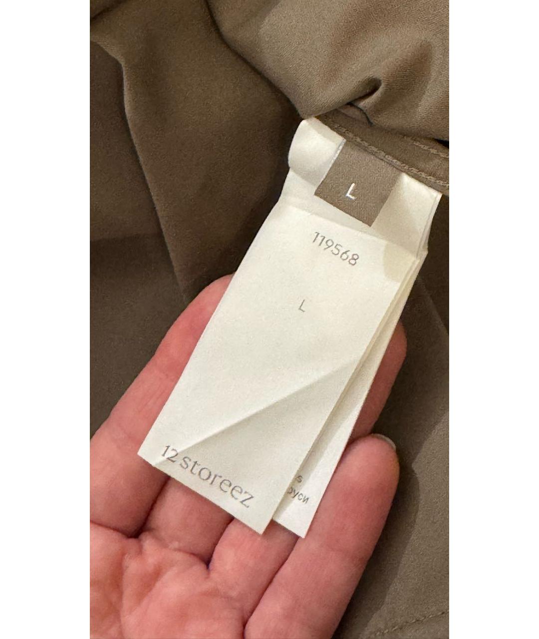 12 STOREEZ Коричневая хлопковая кэжуал рубашка, фото 8