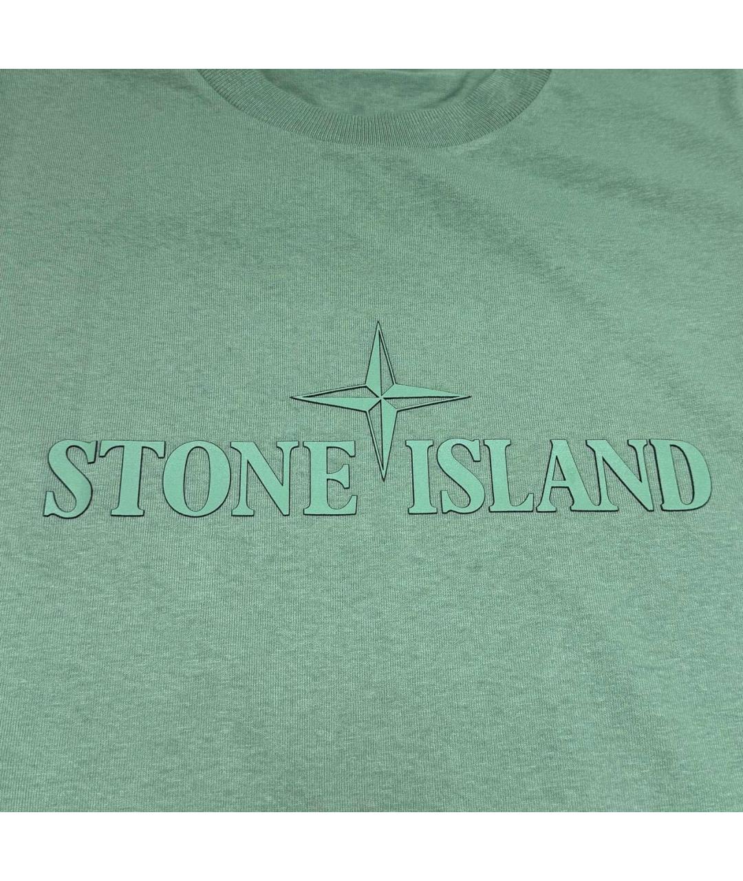 STONE ISLAND Зеленая хлопковая футболка, фото 3