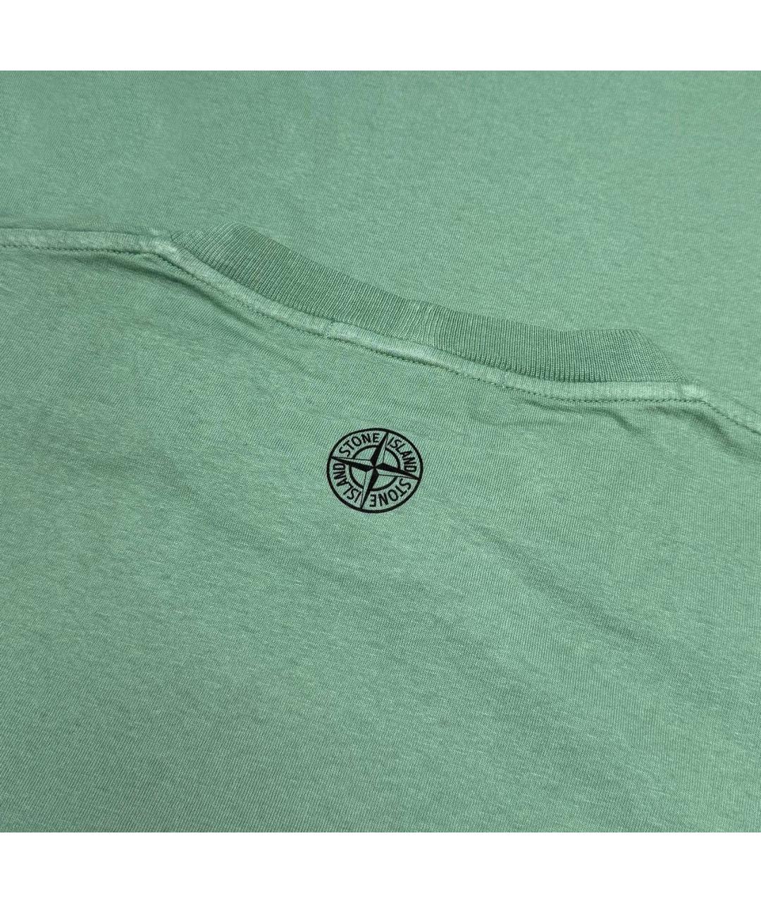STONE ISLAND Зеленая хлопковая футболка, фото 5