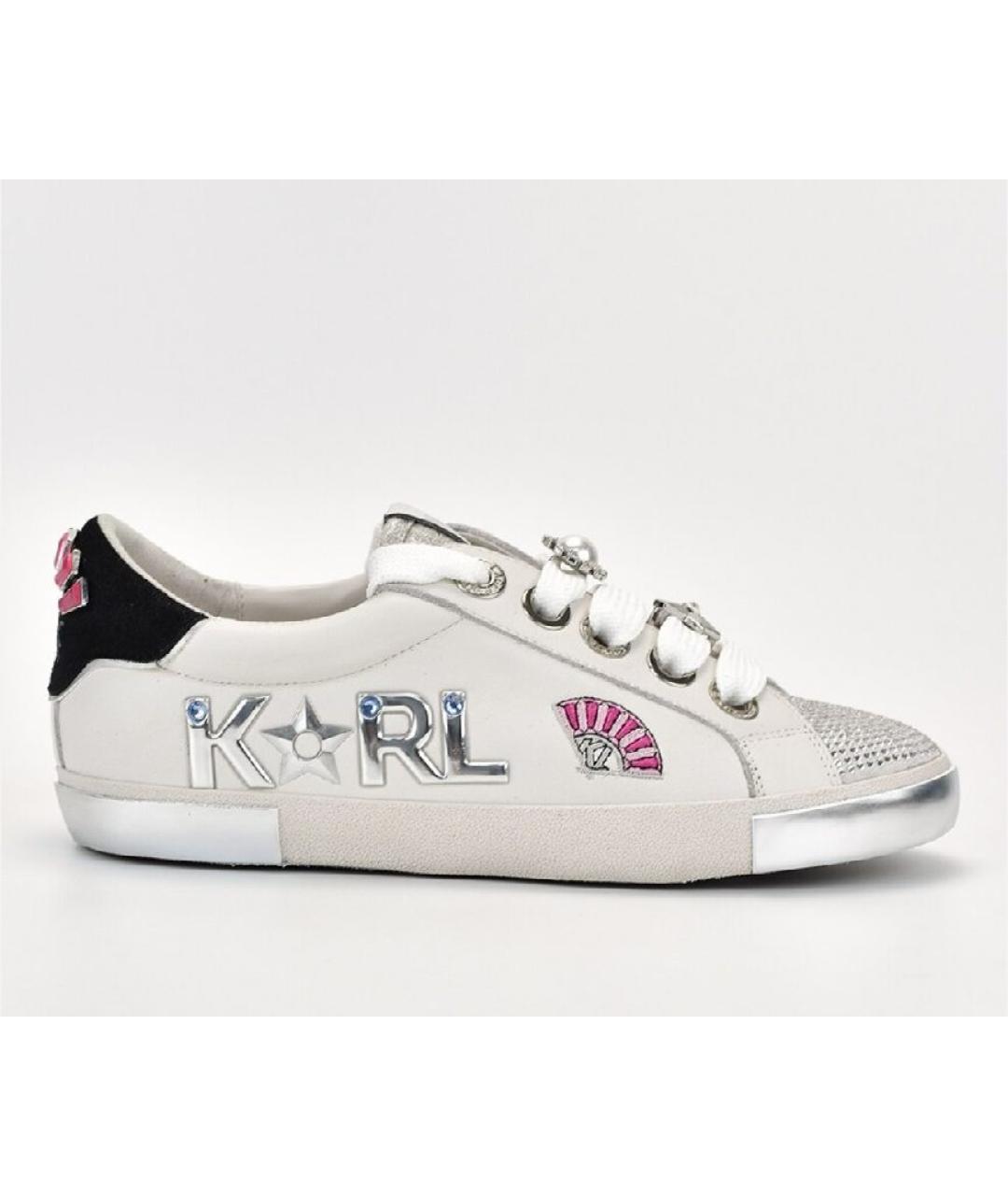 KARL LAGERFELD Белые кожаные кеды, фото 5