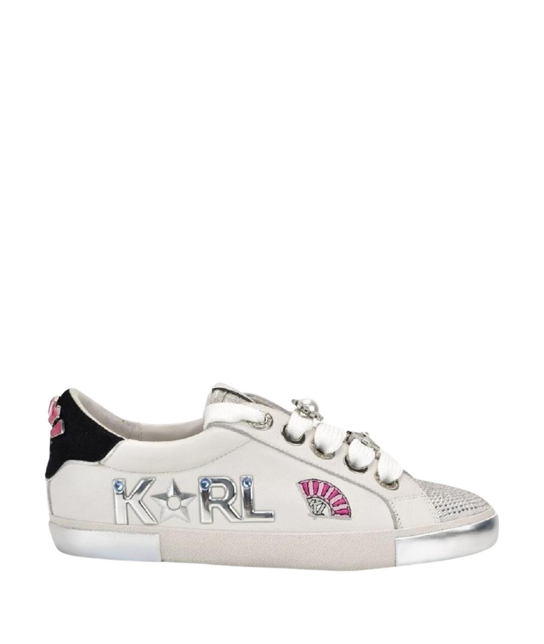 KARL LAGERFELD Белые кожаные кеды, фото 1