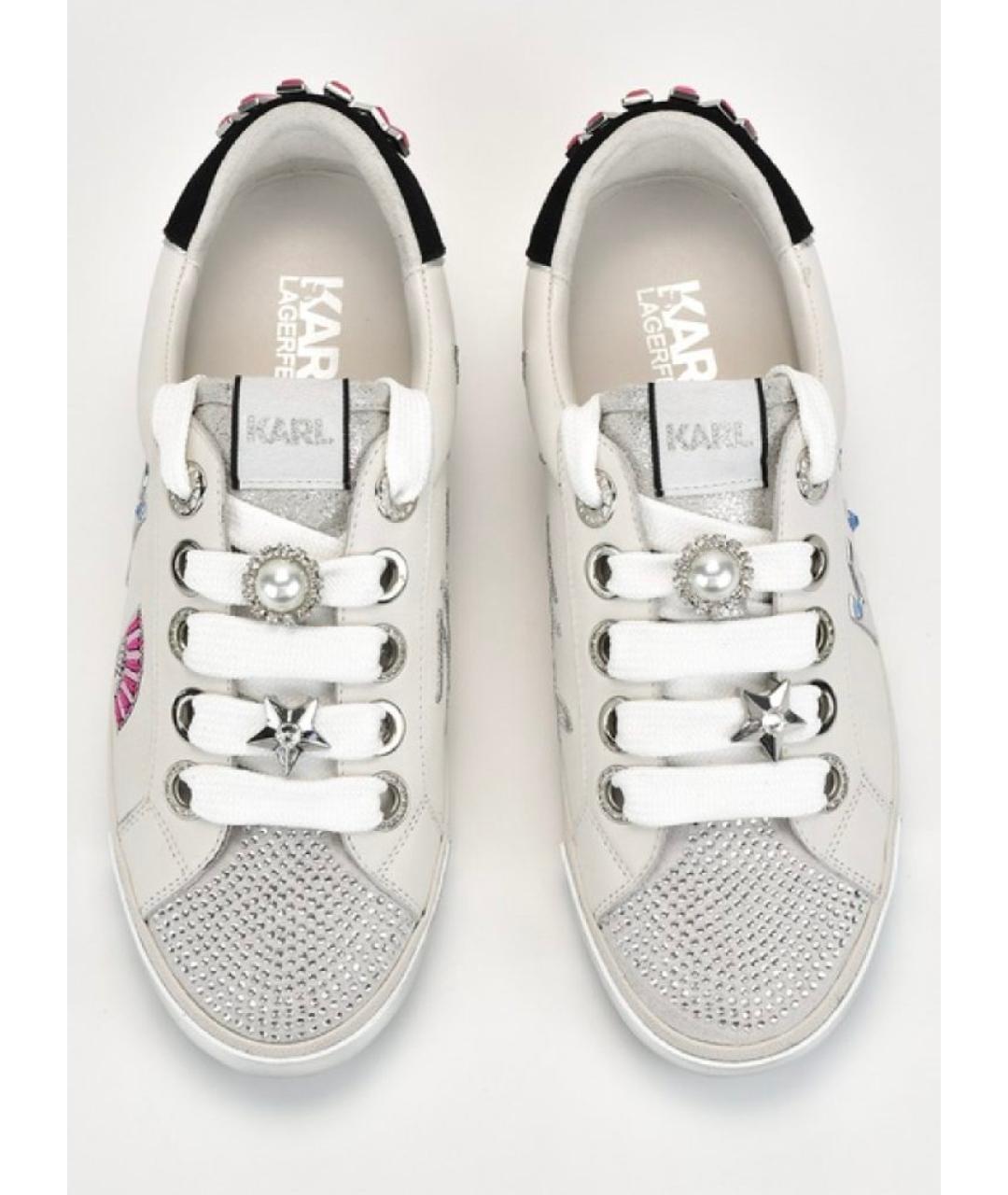 KARL LAGERFELD Белые кожаные кеды, фото 3