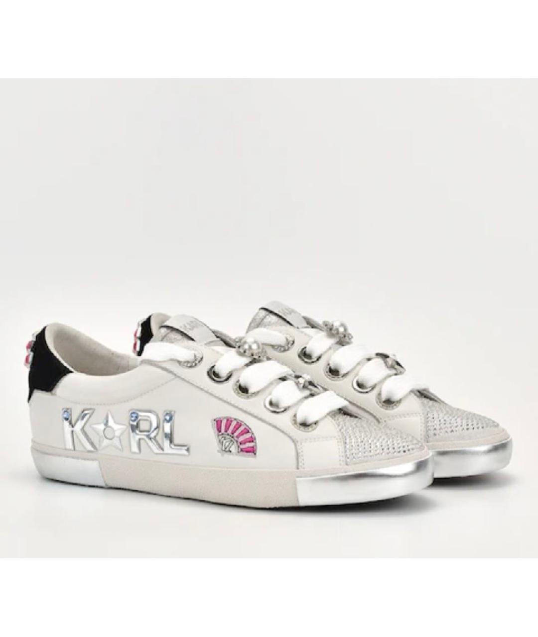 KARL LAGERFELD Белые кожаные кеды, фото 2