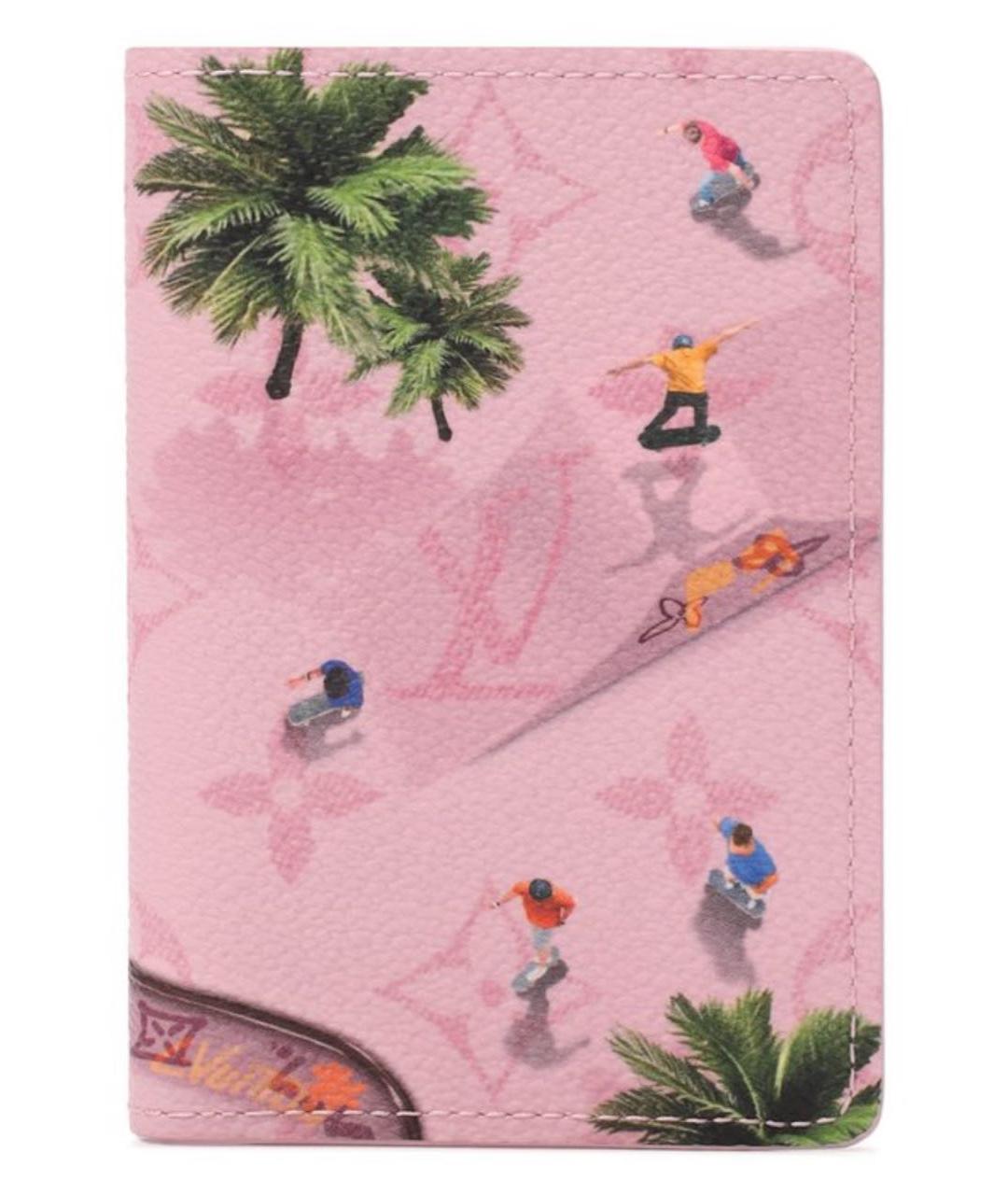 LOUIS VUITTON Розовый кожаный кошелек, фото 6