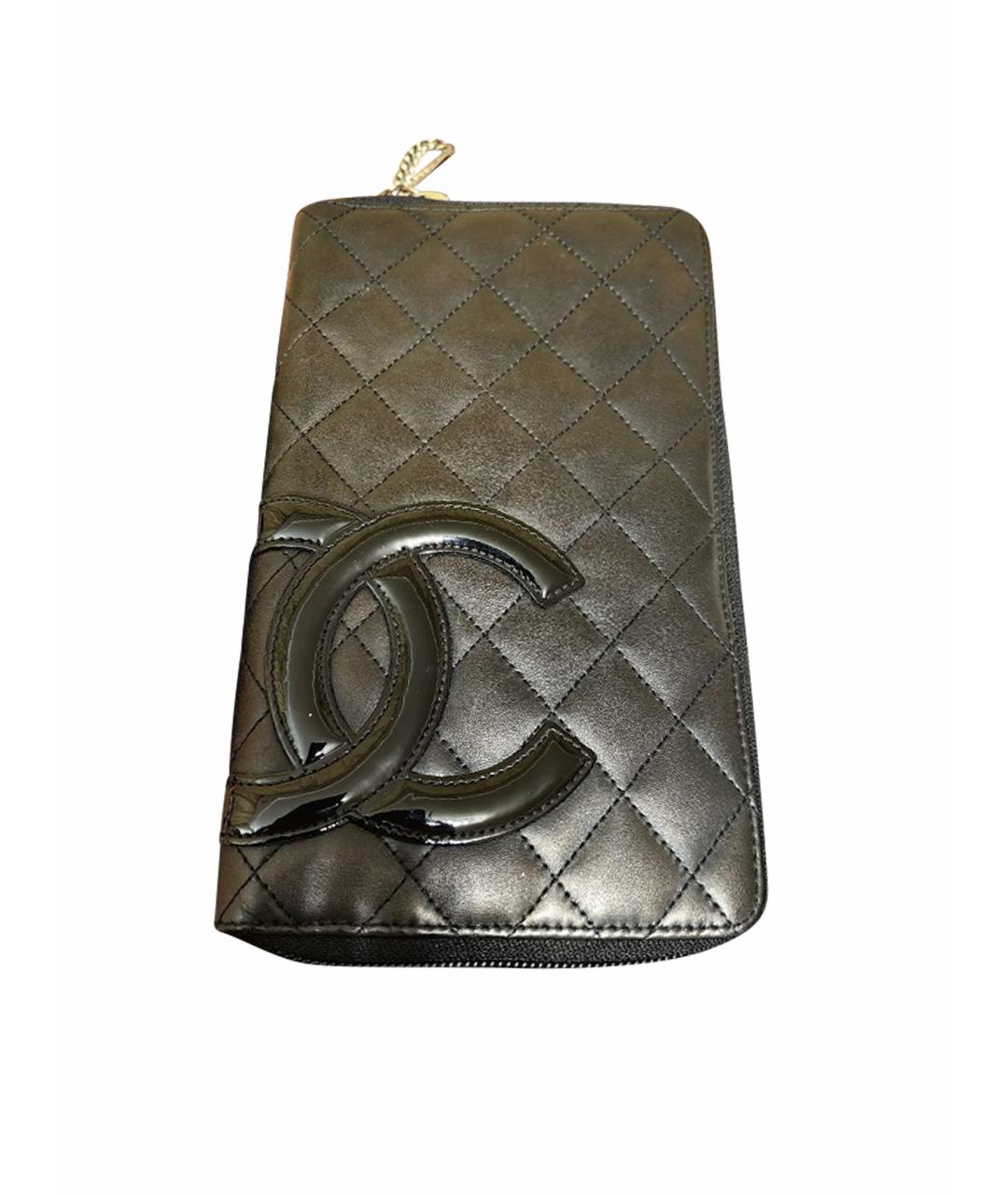 CHANEL Черный кожаный кошелек, фото 1