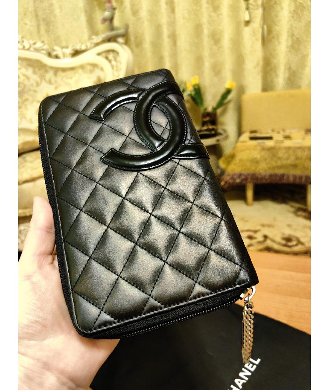 CHANEL Черный кожаный кошелек, фото 7