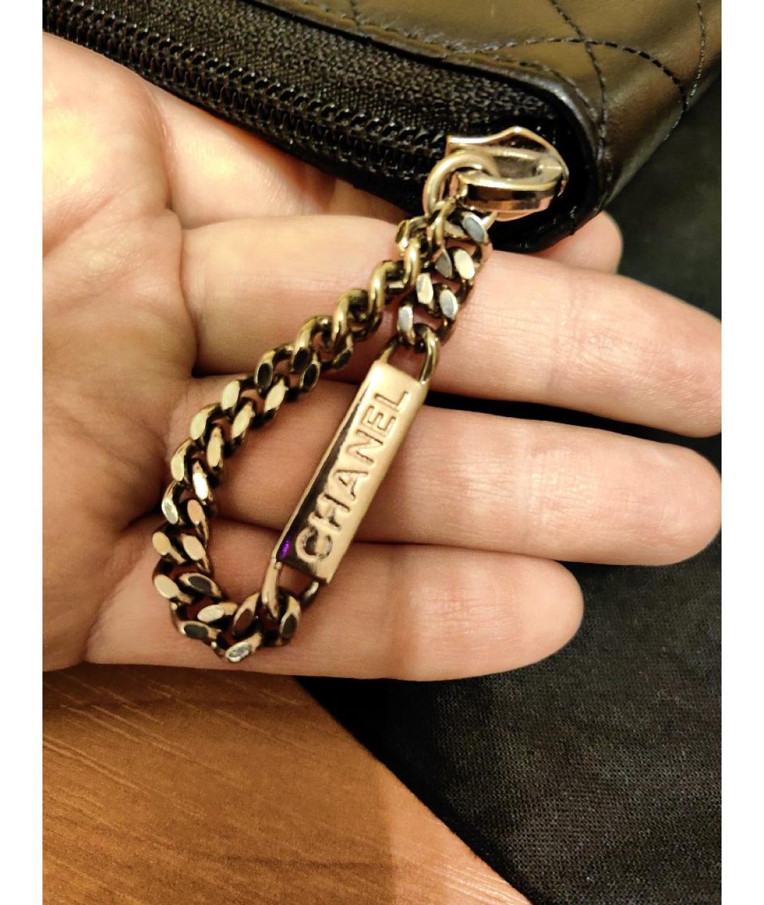 CHANEL Черный кожаный кошелек, фото 6