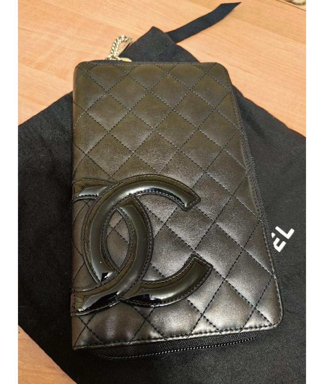 CHANEL Черный кожаный кошелек, фото 10