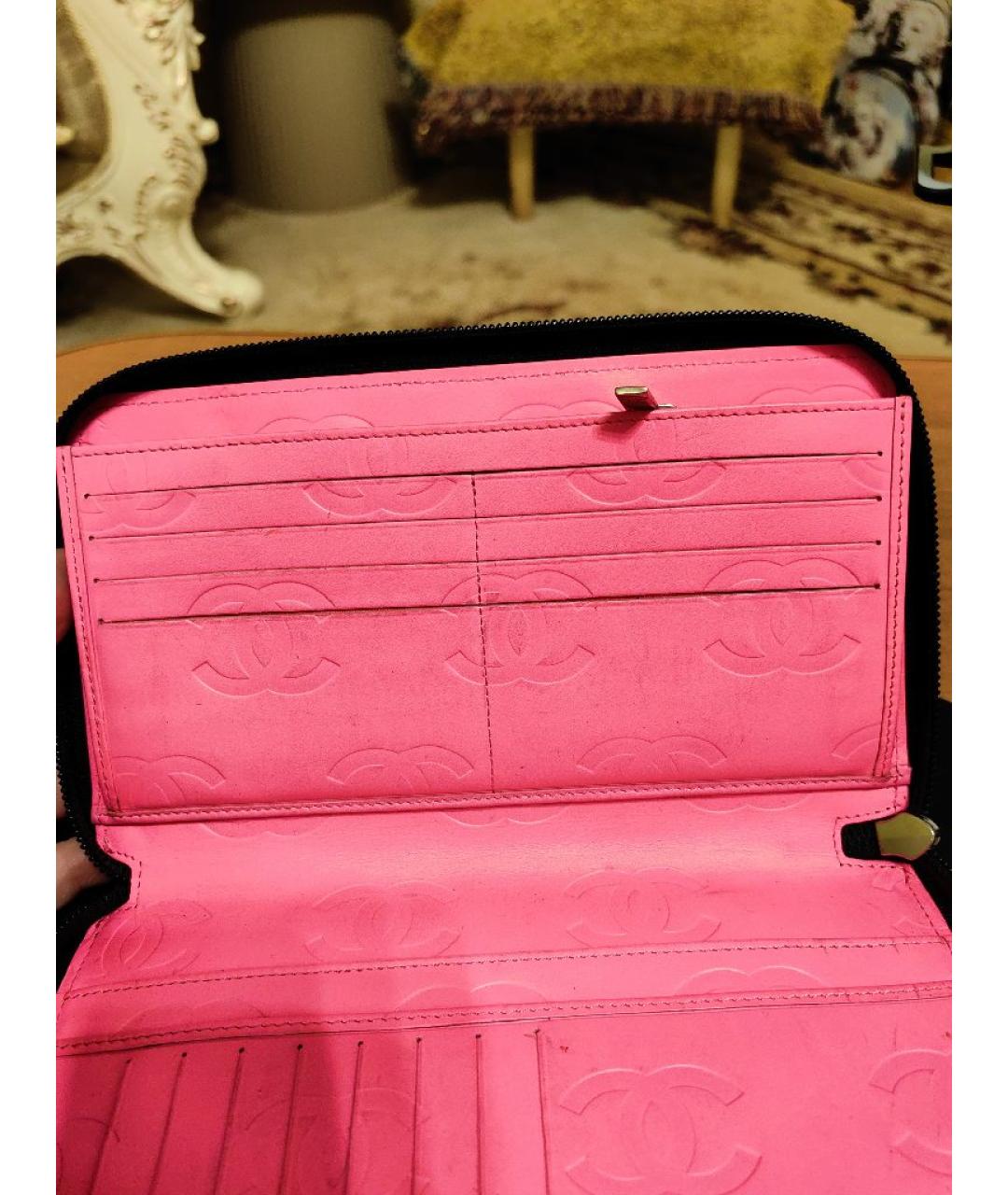 CHANEL Черный кожаный кошелек, фото 8