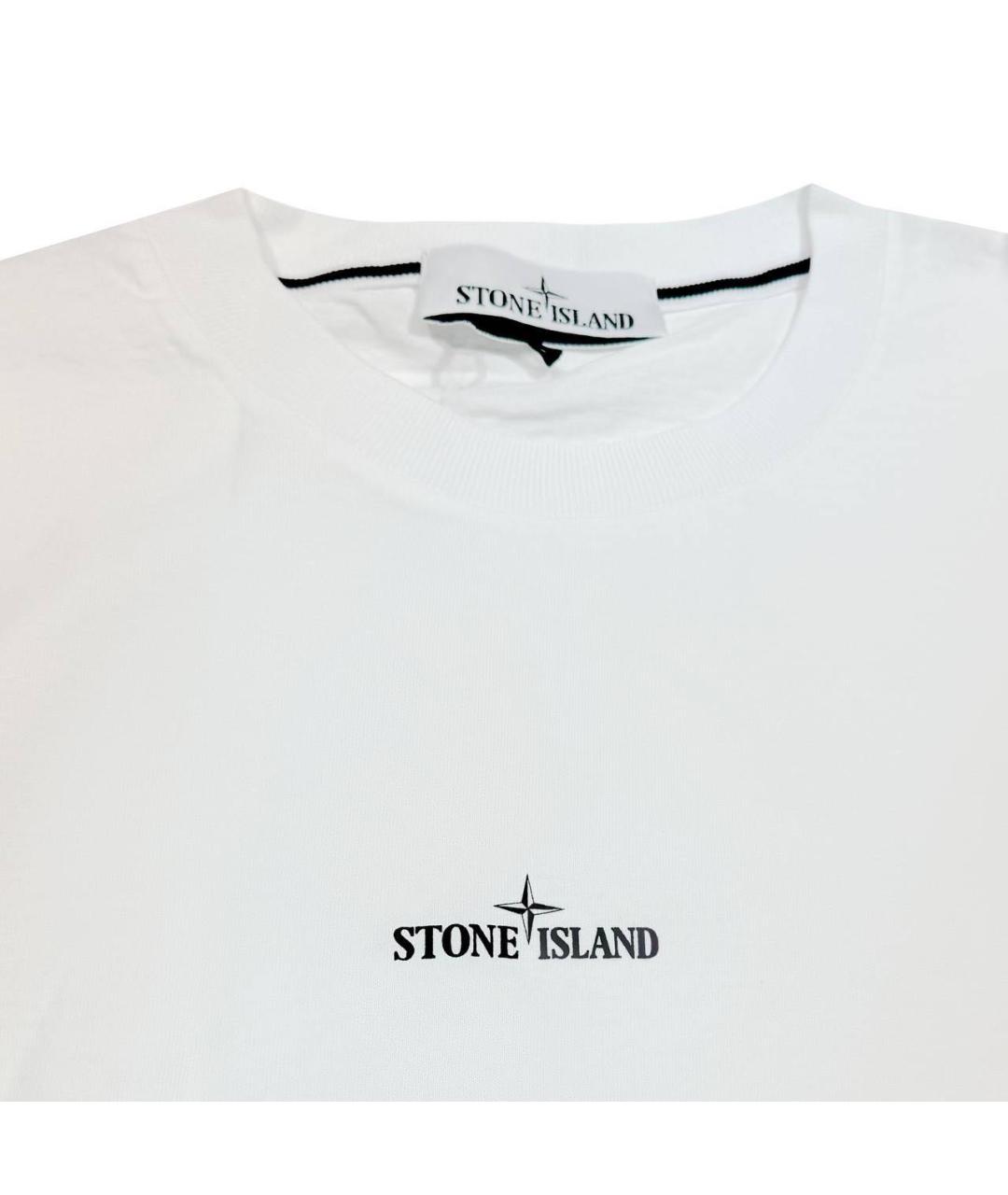 STONE ISLAND Белая хлопковая футболка, фото 4