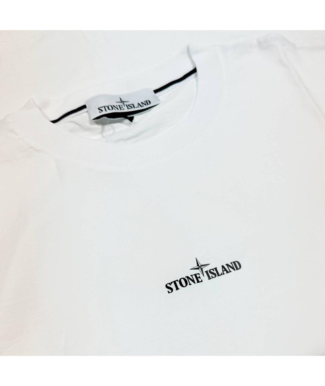 STONE ISLAND Белая хлопковая футболка, фото 3