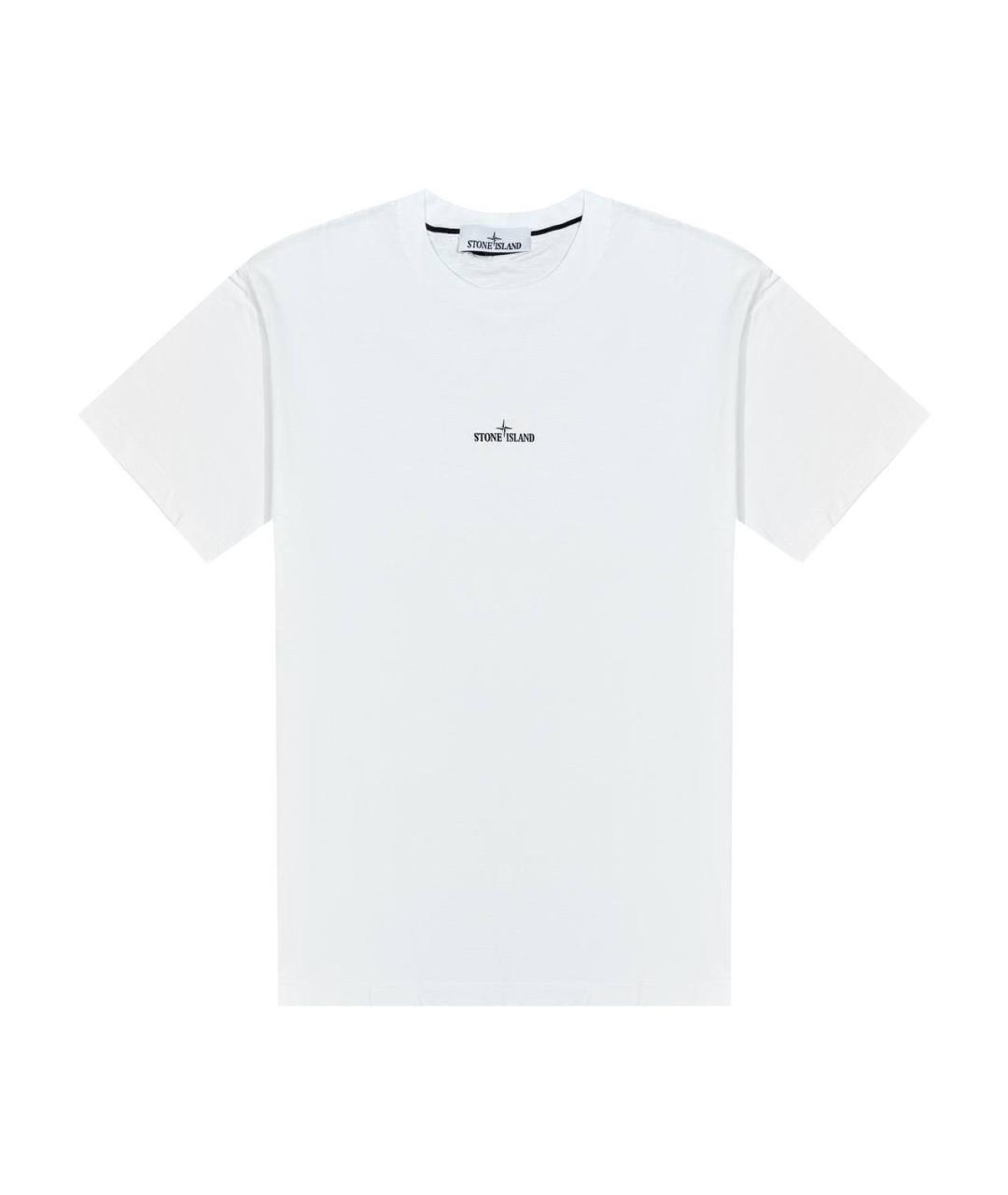 STONE ISLAND Белая хлопковая футболка, фото 2