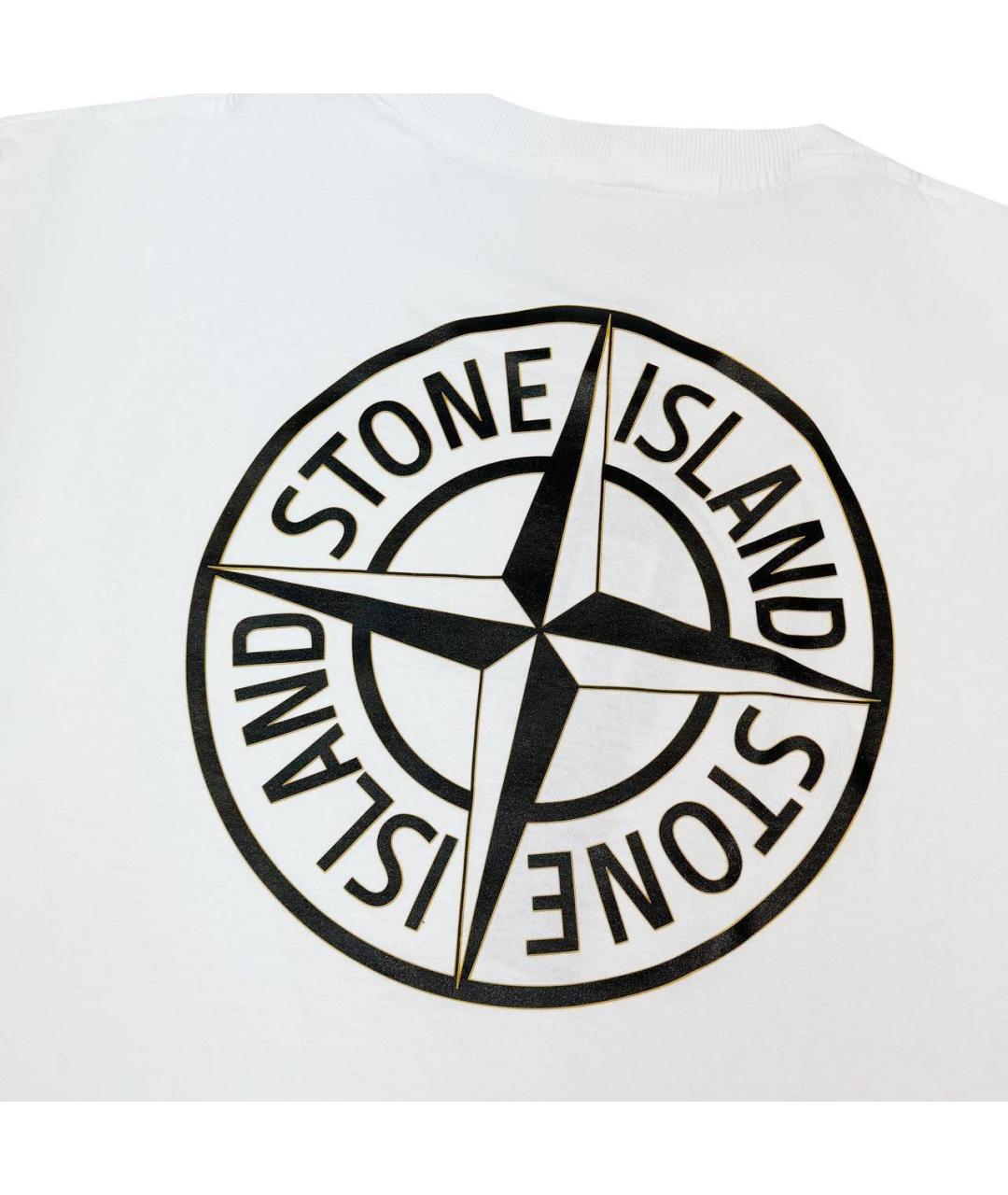 STONE ISLAND Белая хлопковая футболка, фото 5