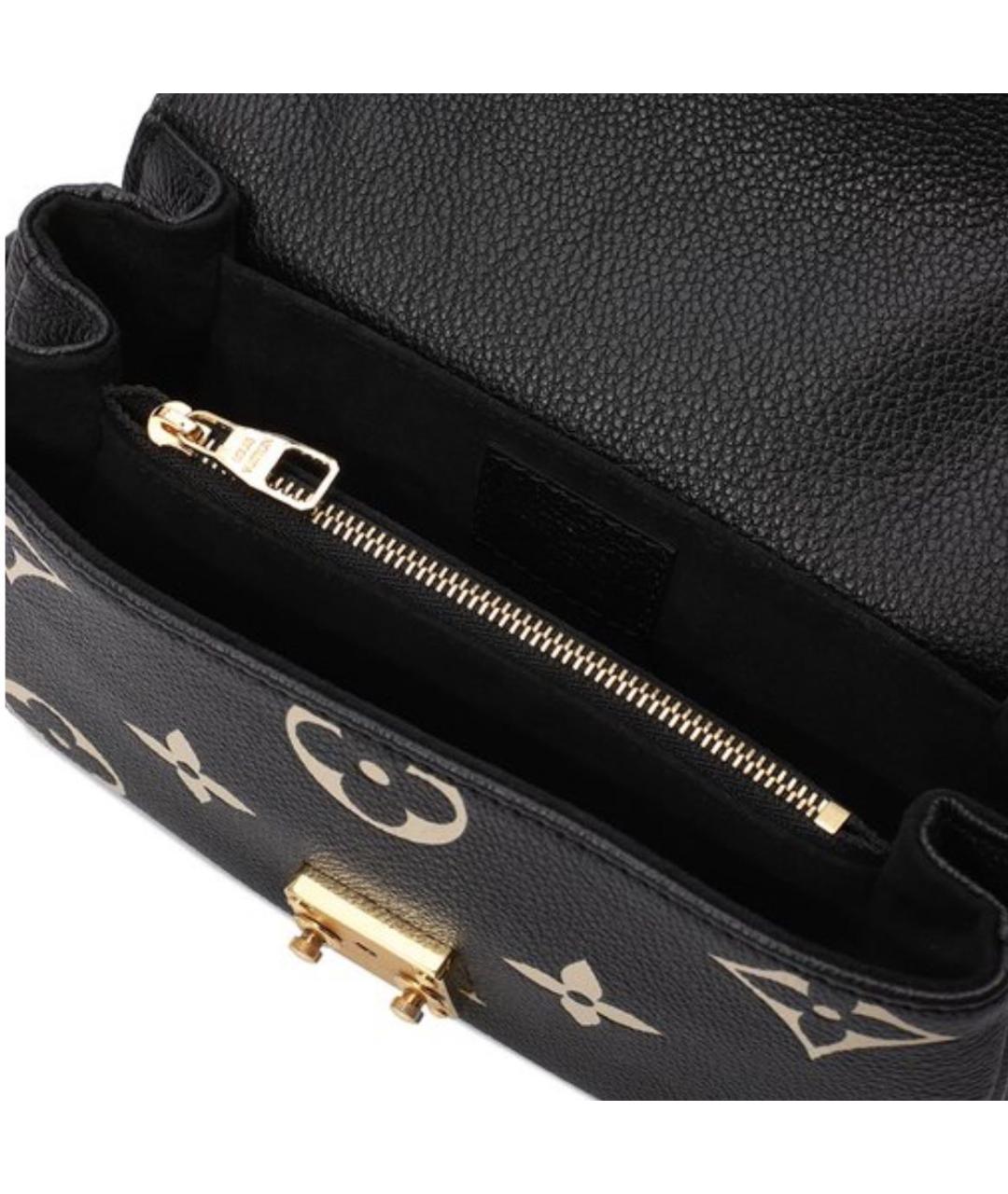 LOUIS VUITTON Черная кожаная сумка с короткими ручками, фото 4