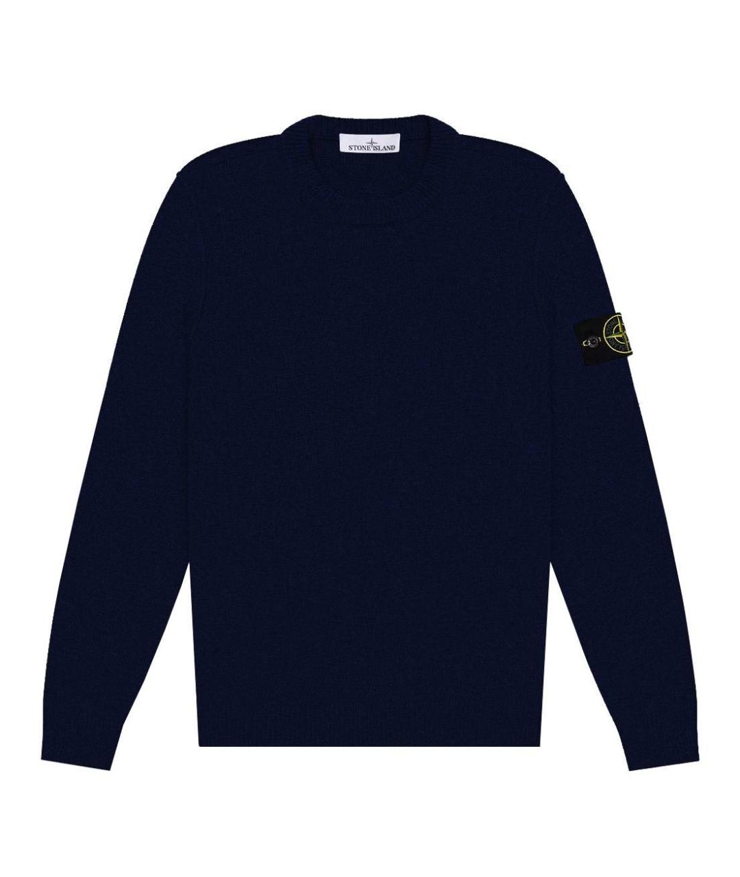 STONE ISLAND Темно-синий шерстяной джемпер / свитер, фото 1