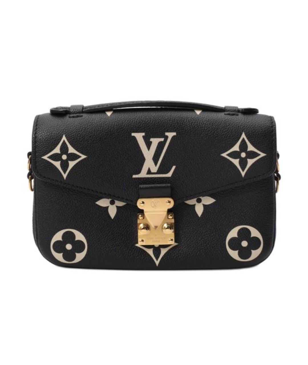 LOUIS VUITTON Черная кожаная сумка с короткими ручками, фото 2