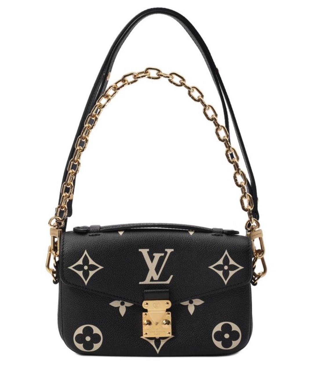 LOUIS VUITTON Черная кожаная сумка с короткими ручками, фото 6