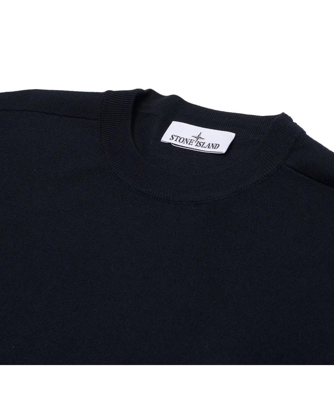 STONE ISLAND Темно-синий шерстяной джемпер / свитер, фото 4