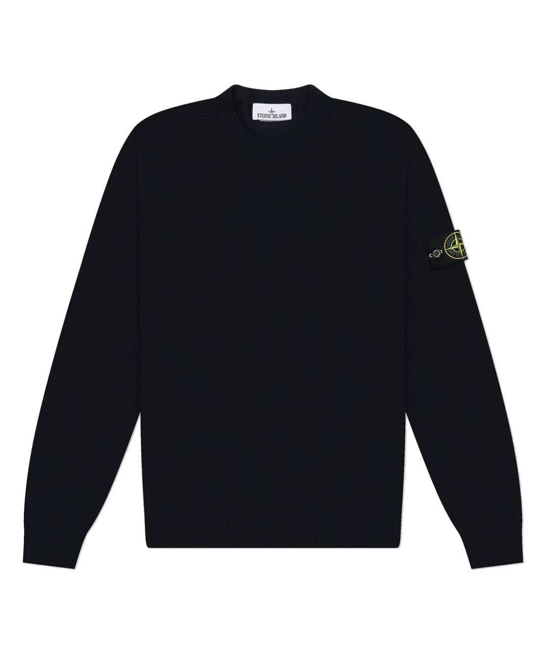 STONE ISLAND Темно-синий шерстяной джемпер / свитер, фото 1