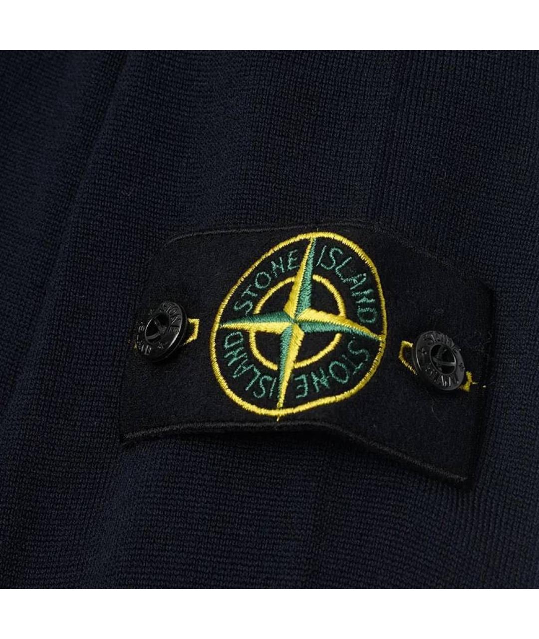 STONE ISLAND Темно-синий шерстяной джемпер / свитер, фото 2