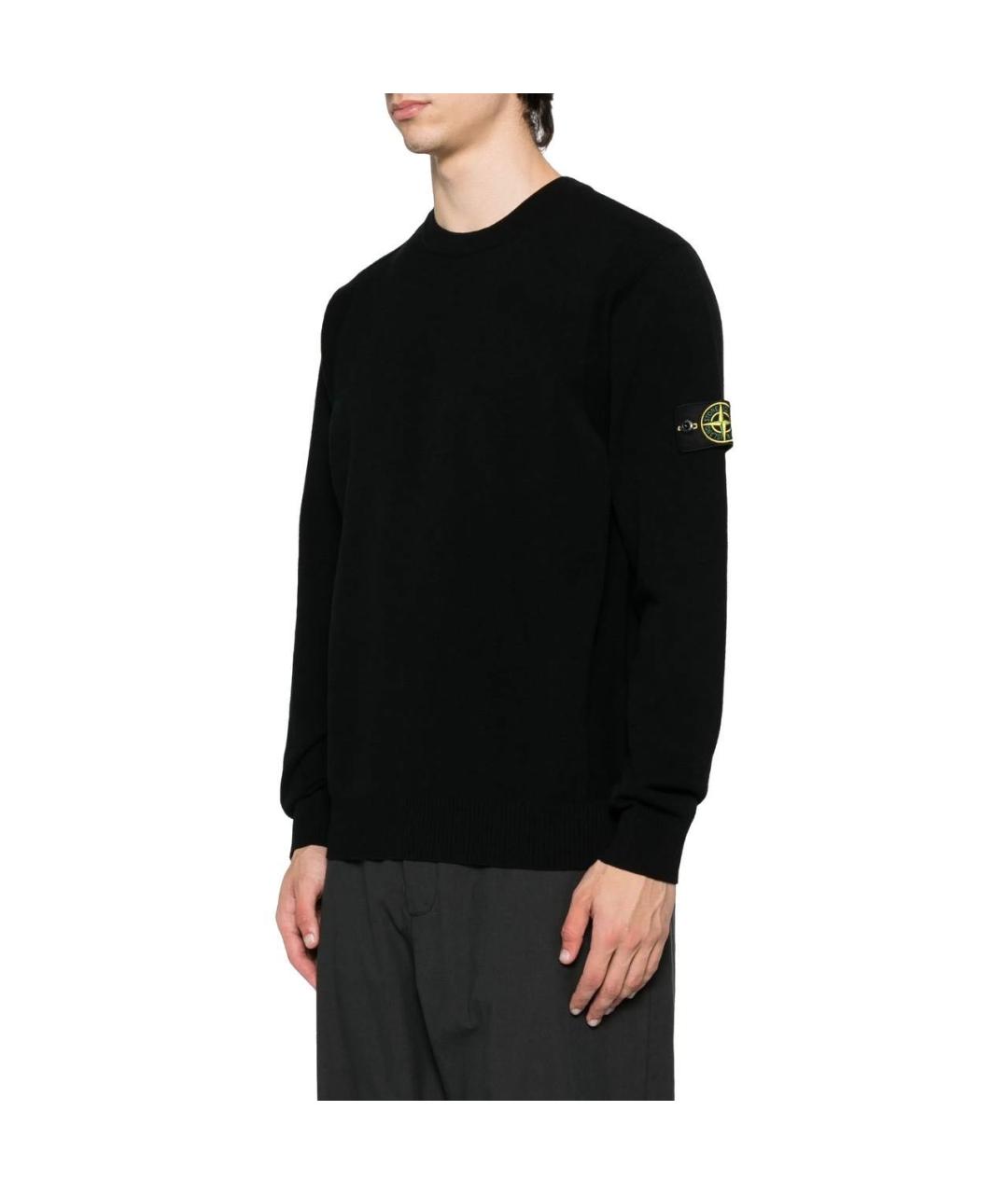 STONE ISLAND Черный шерстяной джемпер / свитер, фото 3