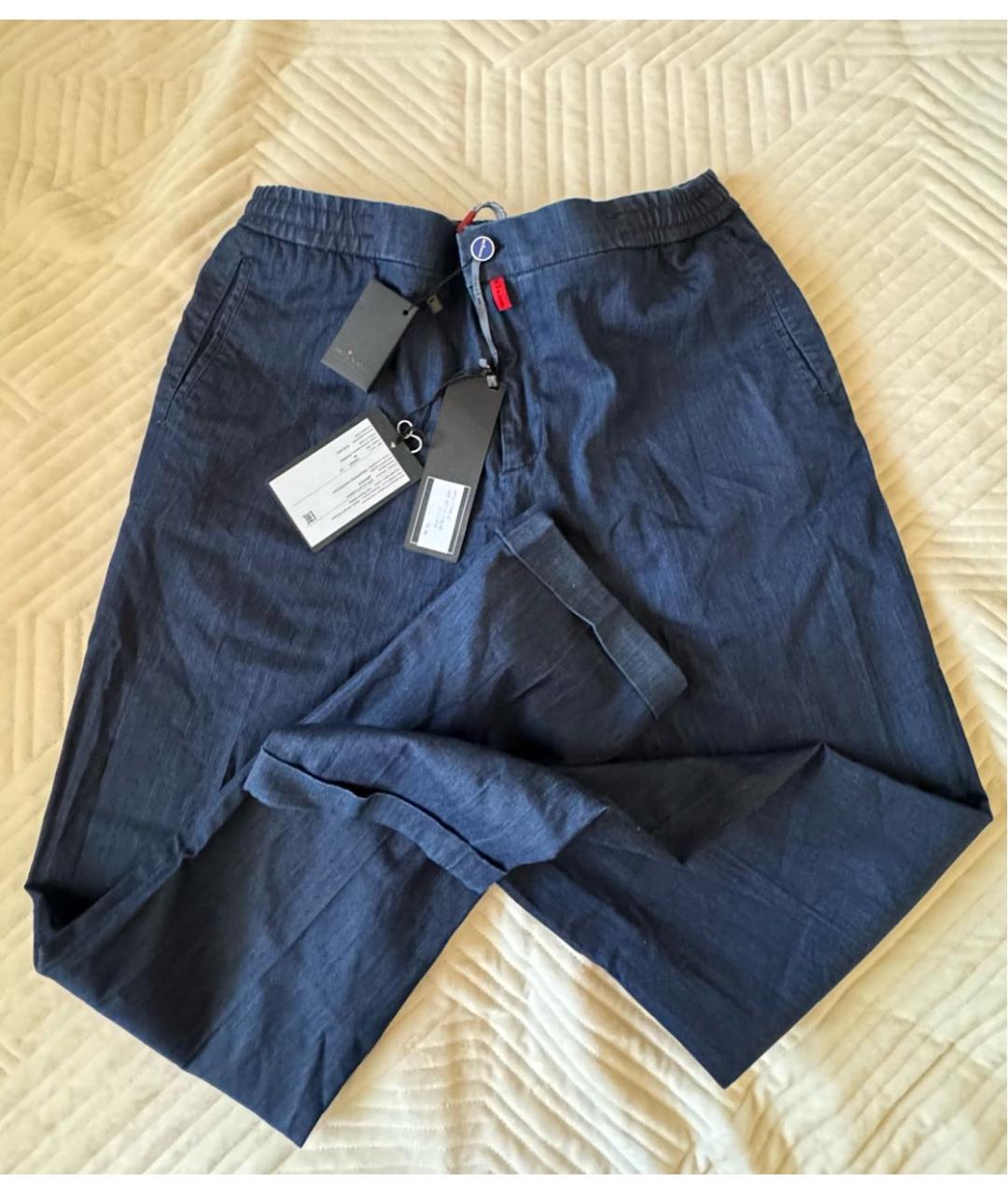 KITON Темно-синие хлопко-эластановые джинсы, фото 4